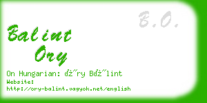 balint ory business card